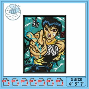 Dynamic Anime Embroidery Design for Crafting Fun