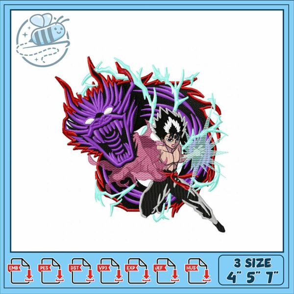 Dynamic Anime Embroidery Design for Crafts 3 Sizes