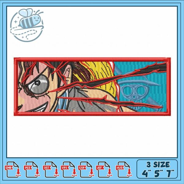 Dynamic Anime Embroidery Design for Creative Projects