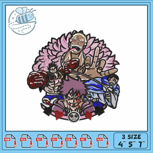 Dynamic Anime Inspired Embroidery Design Collection