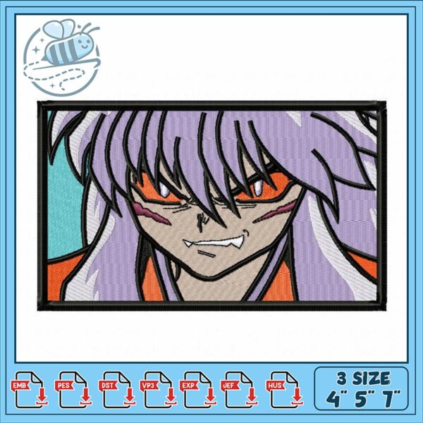 Dynamic Anime Style Embroidery Design Downloadable