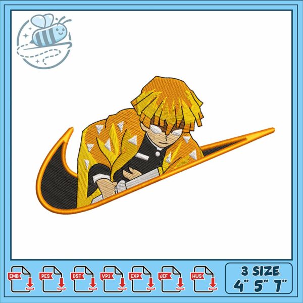Dynamic Anime Style Embroidery Design for Projects