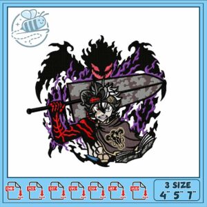 Dynamic Anime Warrior Embroidery Design Files Available