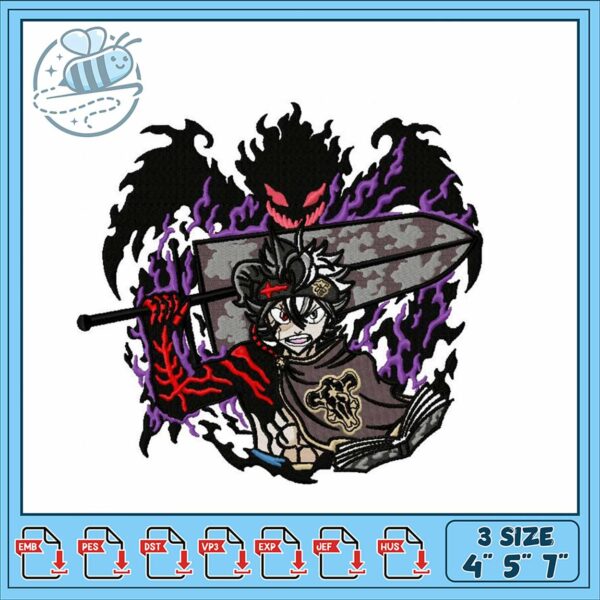 Dynamic Anime Warrior Embroidery Design Files Available