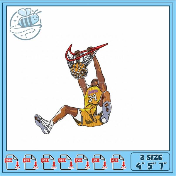Dynamic Basketball Player Embroidery Design File