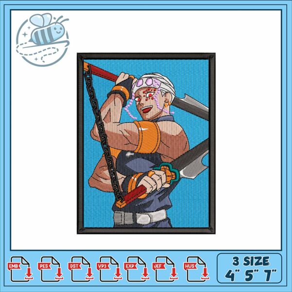 Dynamic Character Embroidery Design for All Sizes
