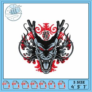 Dynamic Dragon Embroidery Design for Distinct Styles