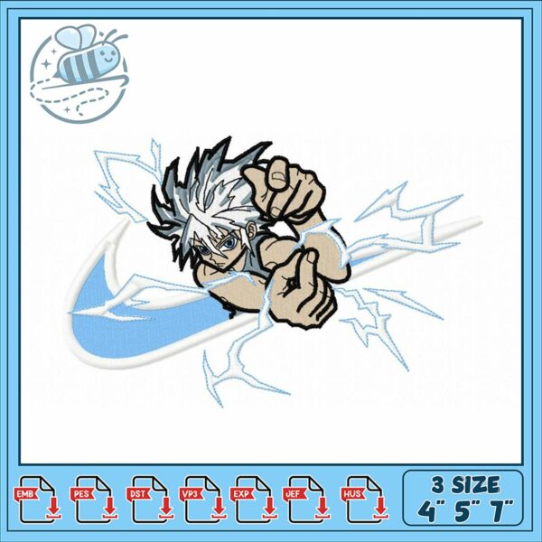 Dynamic Embroidery Design Lightning Fighter Art