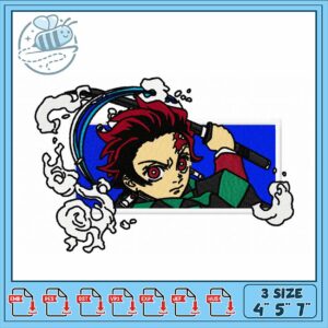 Dynamic Embroidery Design of Anime Character Action
