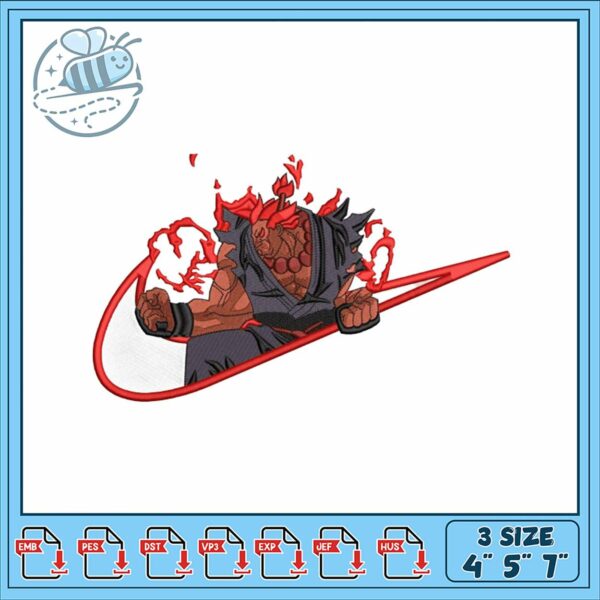 Dynamic Embroidery Design of Powerful Fighter 4 5 7