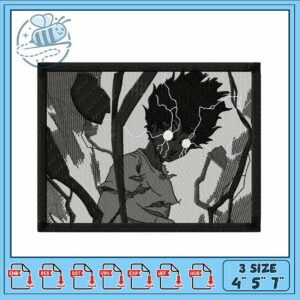 Dynamic Lightning Face Embroidery Design for Crafts