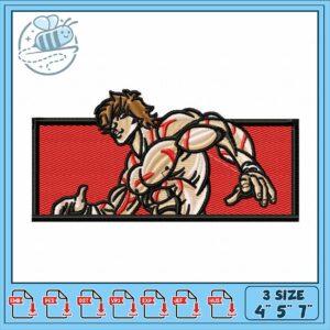 Dynamic Male Figure Embroidery Design for Crafts
