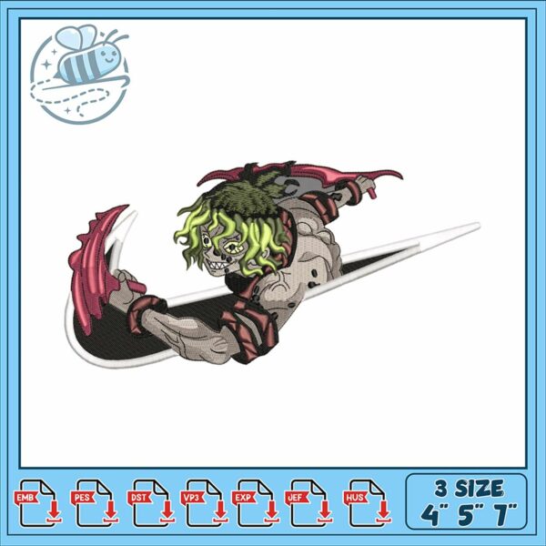 Dynamic Monster Skateboarding Embroidery Design Files