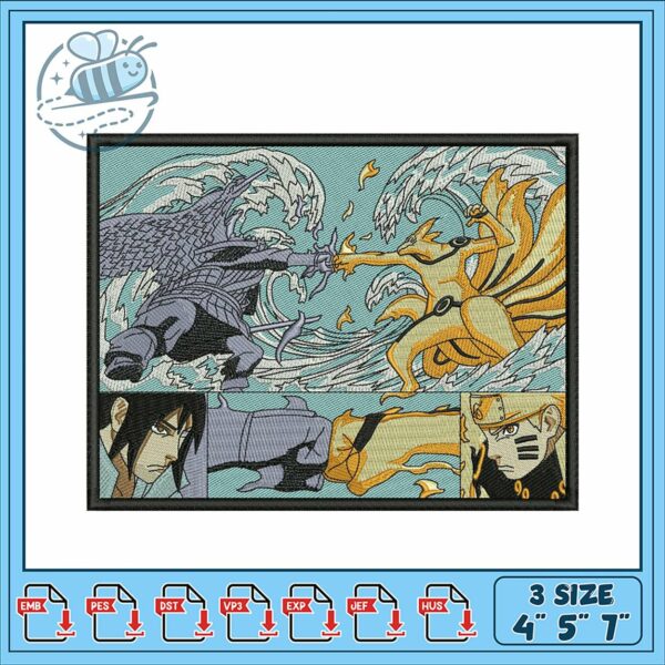 Dynamic Naruto Embroidery Design Multi Size 4×5 7
