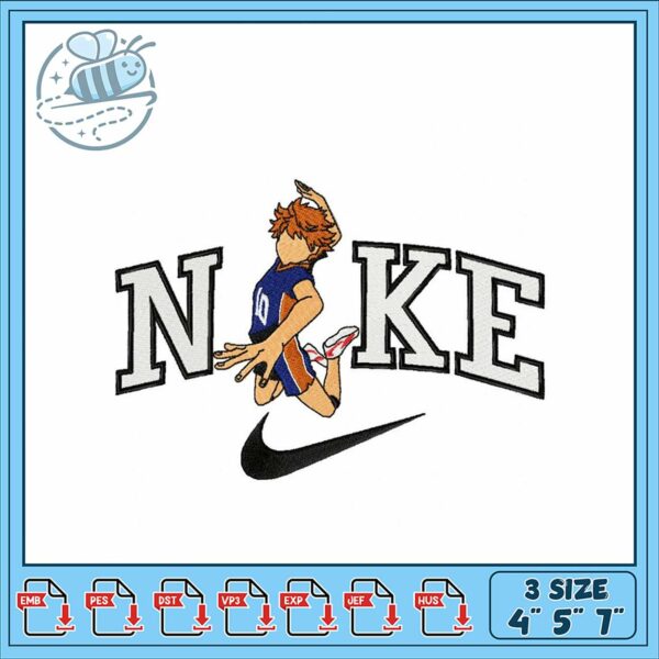 Dynamic Nike Embroidery Design for Athletes 4x5x7