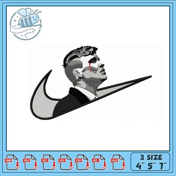 Dynamic Nike Embroidery Design for Fashion Lovers