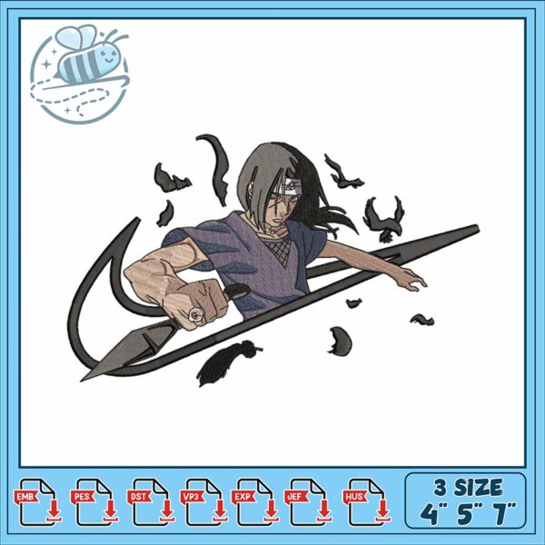 Dynamic Ninja Embroidery Design for Creative Crafts