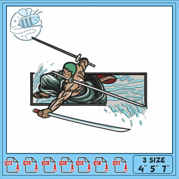Dynamic Samurai Embroidery Design for All Projects