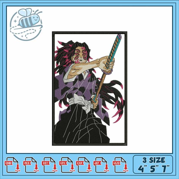 Dynamic Samurai Embroidery Design for All Sizes