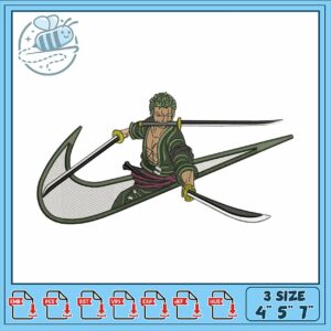 Dynamic Samurai Embroidery Design for Custom Crafts