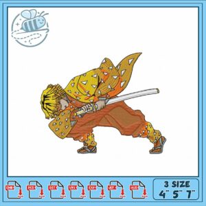 Dynamic Samurai Warrior Embroidery Design Download