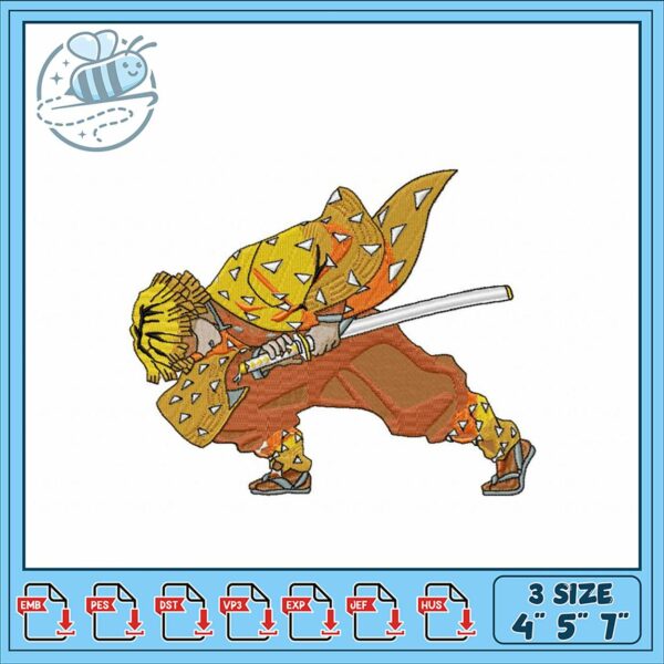 Dynamic Samurai Warrior Embroidery Design Download