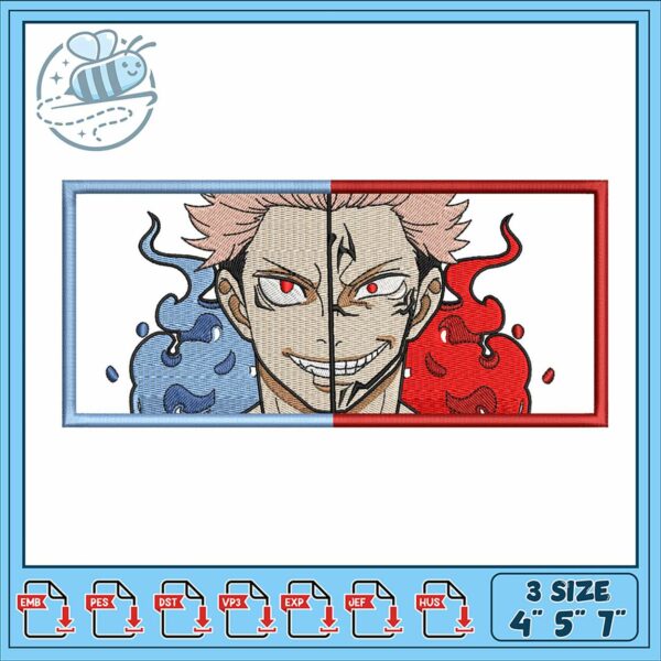 Dynamic Split Face Embroidery Design Download File