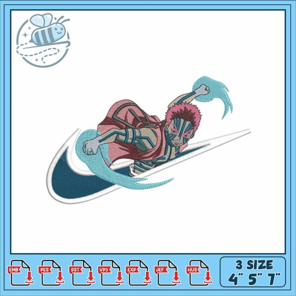 Dynamic Surfing Character Embroidery Design File