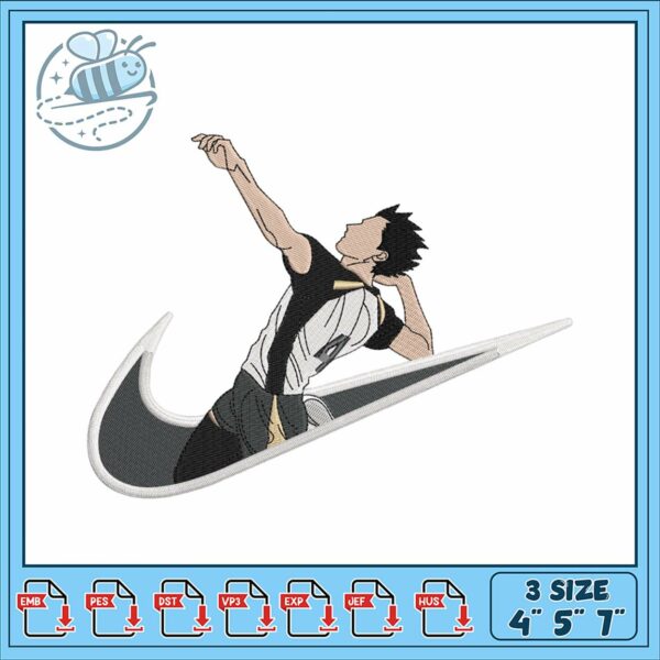 Dynamic Volleyball Player Embroidery Design Download