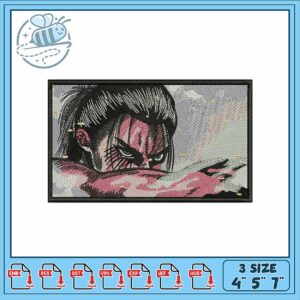Dynamic Warrior Embroidery Design for Projects