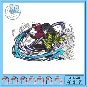 Dynamic Water Element Embroidery Design Pattern