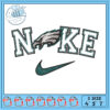 Eagles Nike Embroidery Design 4×7 Inch