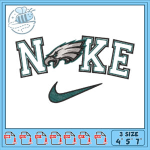 Eagles Nike Embroidery Design 3 Sizes