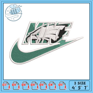 Eagles Nike Embroidery Design 4x7 Inch