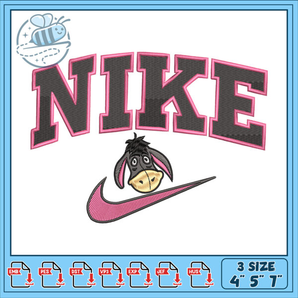 Eeyore Nike Embroidery Design 3 Sizes