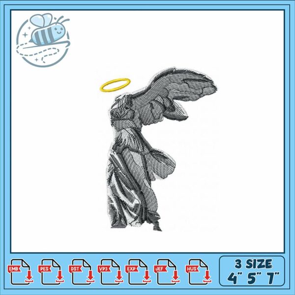 Elegant Angel Embroidery Design for Various Projects