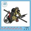 Elegant Embroidery Design of Character Profile Art