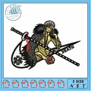 Elegant Death Scythe Embroidery Design in Three Sizes