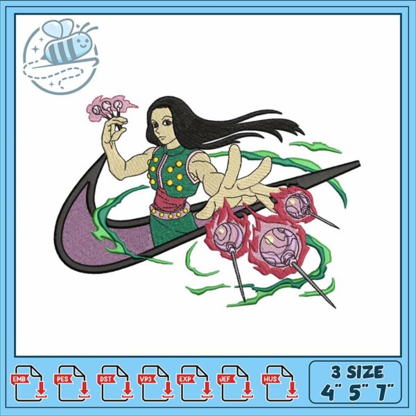 Elegant Embroidery Design of Fantasy Character Art