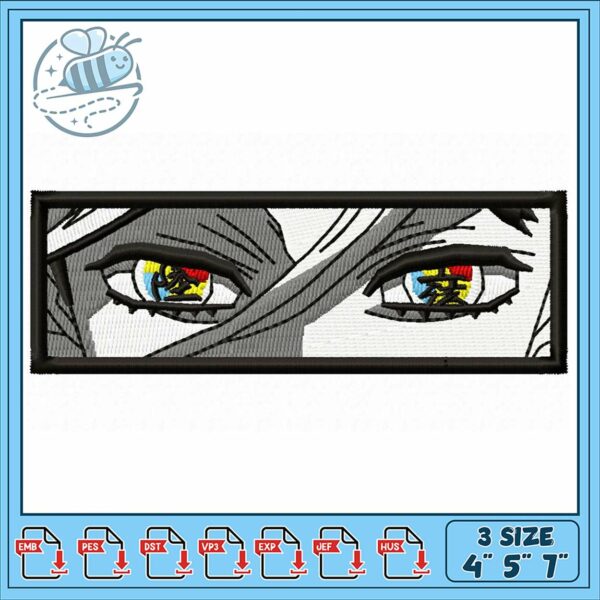 Elegant Eye Embroidery Design Three Sizes Available