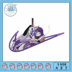 Elegant Purple Samurai Girl Embroidery Design Download