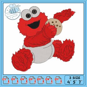 Elmo funny cartoon embroidery