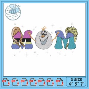 Elsa disney mom embroidery, elsa disney character​ embroidery