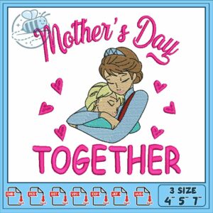 Elsa mother day embroidery, elsa dress frozen disney​ embroidery