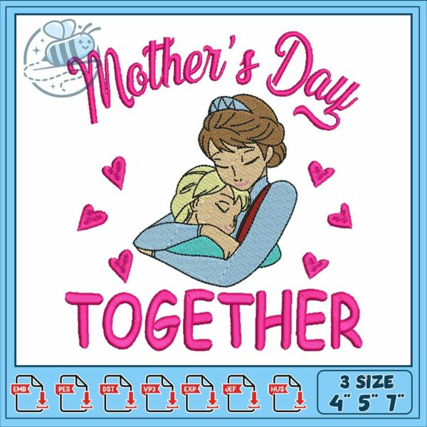 Elsa mother day embroidery, elsa dress frozen disney​ embroidery