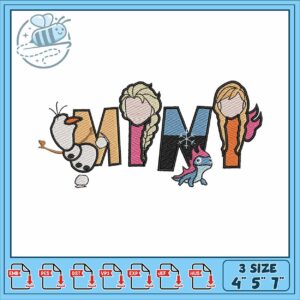 Elsa princess logo art embroidery, elsa disney movies​ embroidery
