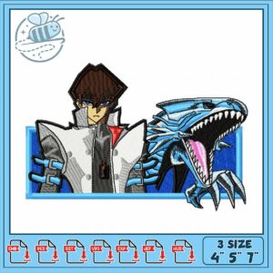 Embroidered Design of Character and Dragon Duo
