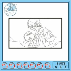 Embroidered Father Son Design for Baby Projects Embroidered Father Son Design for Baby Projects