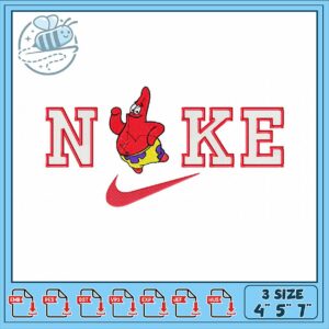 Embroidered Patrick Star Nike Design for Crafts