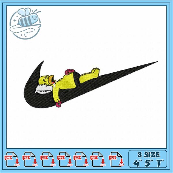 Embroidered Sleeping Character Nike Design Download